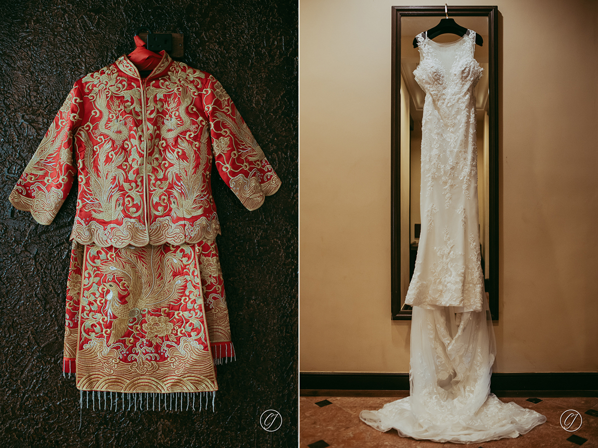 East and west wedding gowns