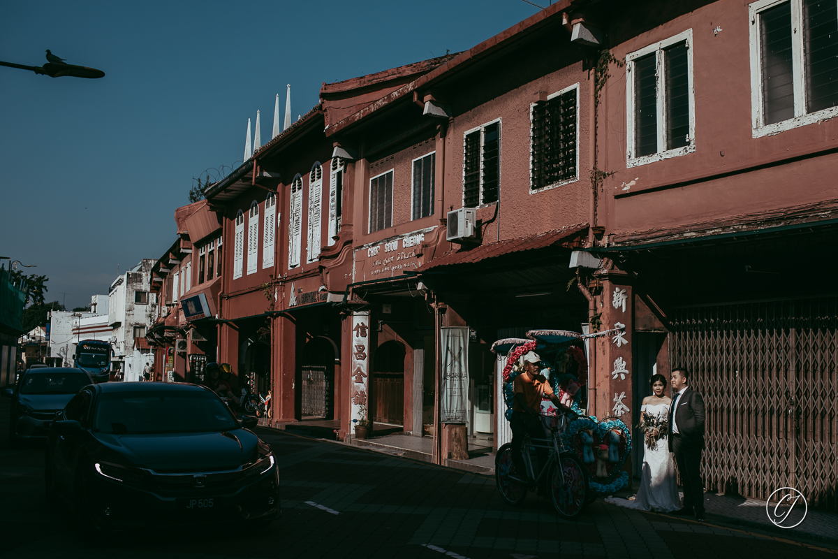Red House Melaka with trishaw, Prewedding in Melaka