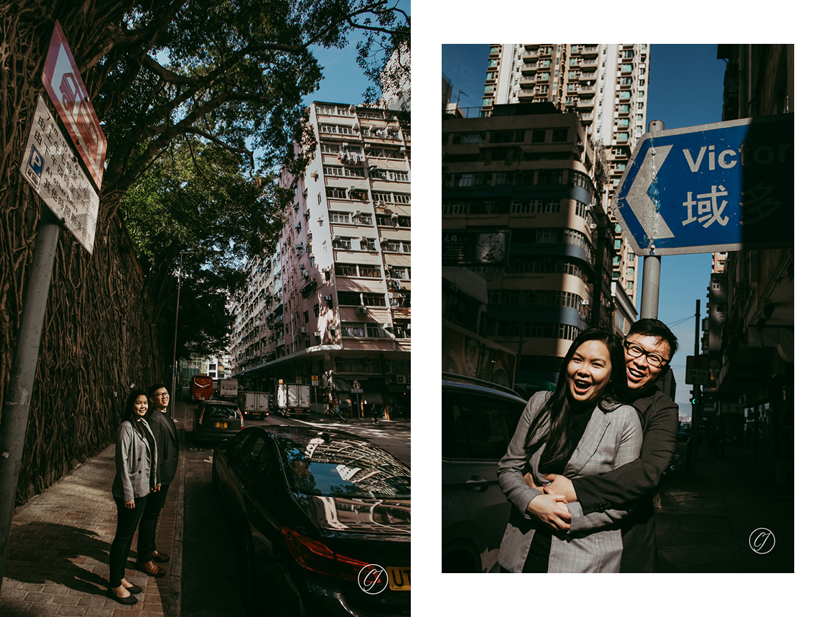 Hong Kong prewedding portrait, on the streets