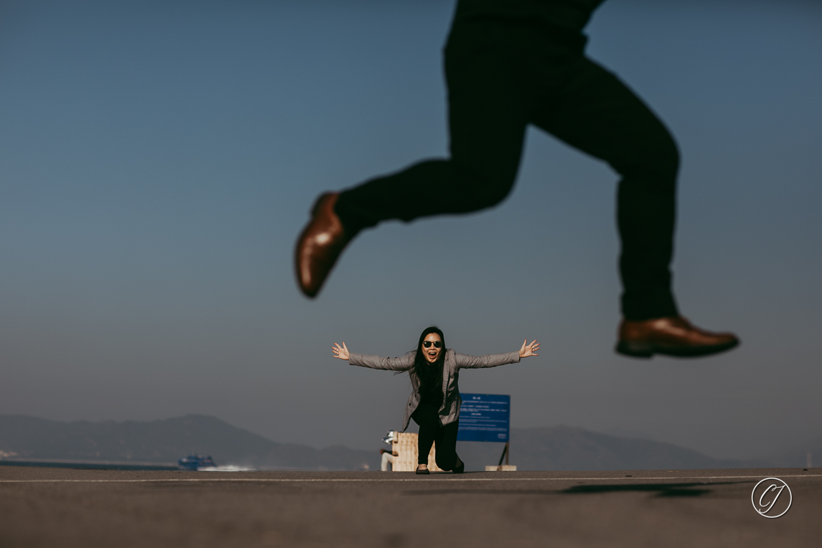 Fun couple portrait with Hong Kong groom and Malaysian bride