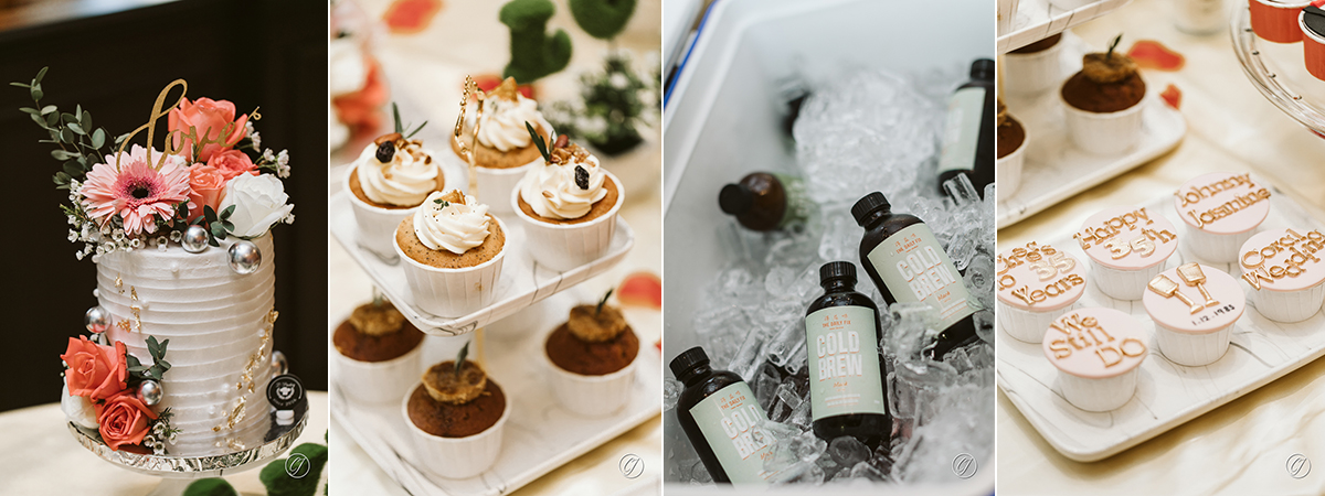 Wedding cupcakes and cold brew coffee by The Daily Fix Cafe