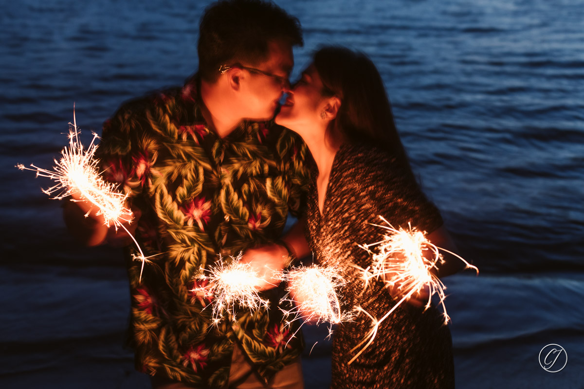 Creative sparklers portrait