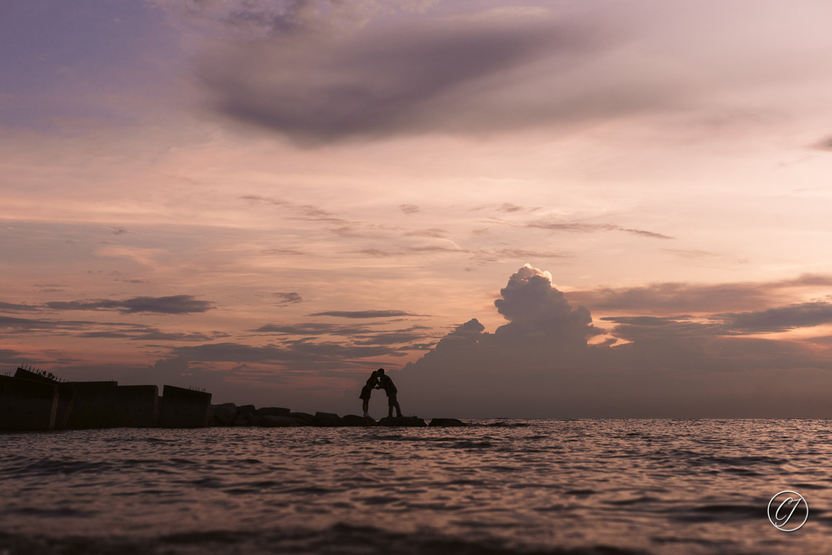 Prewedding / engagement portrait in Melaka's beach