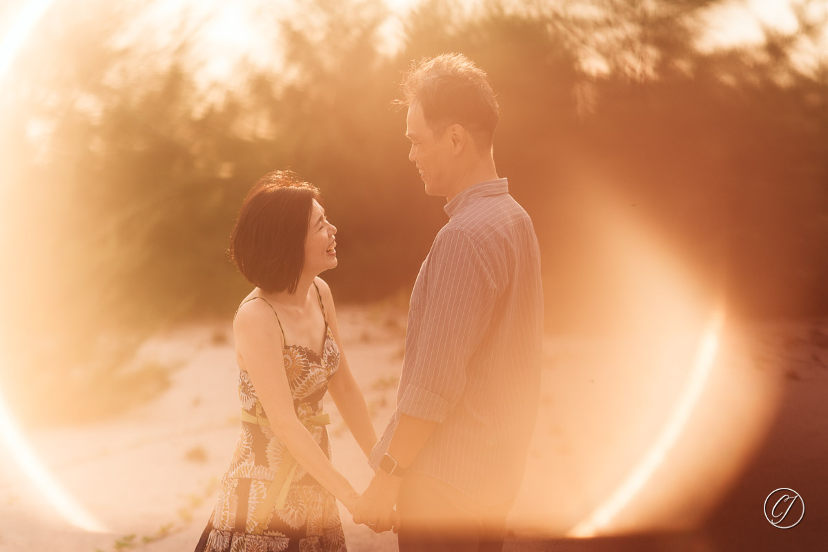 Backlit couple shot