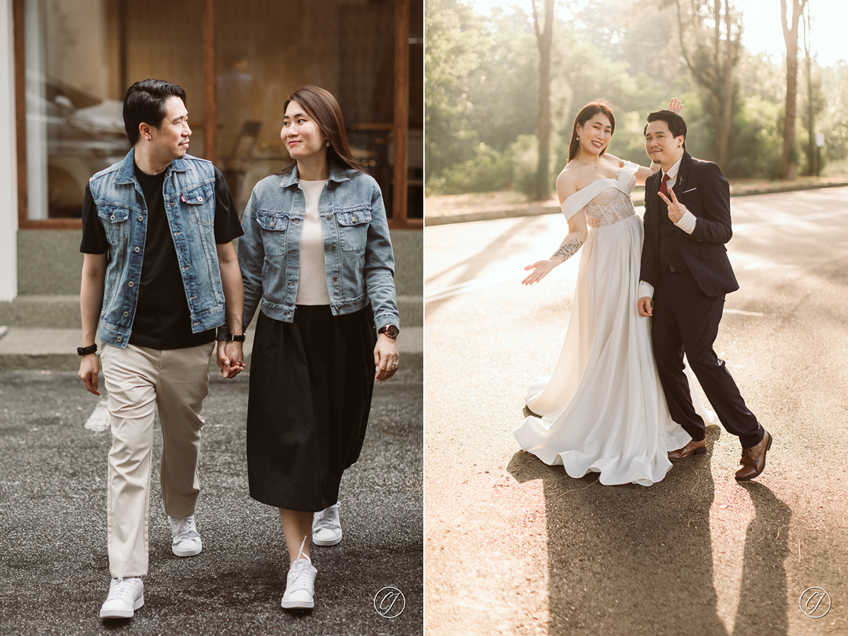 Different themes for prewedding shoot in Melaka, casual and elegant