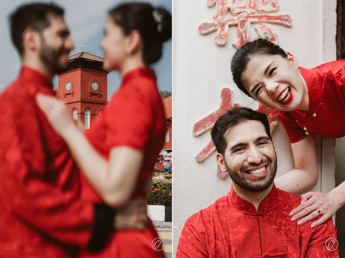 Engagement portrait with Clock Tower Melaka