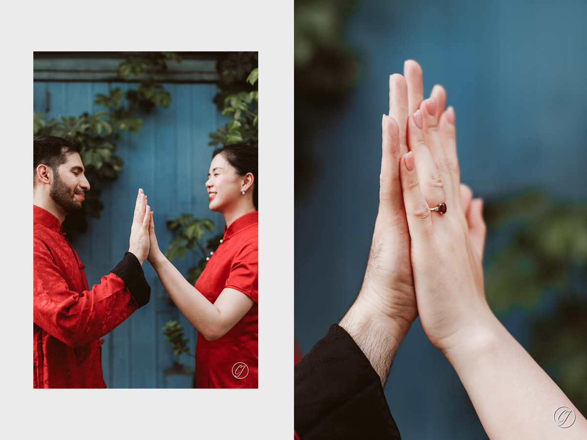 Wedding ring and couple hands