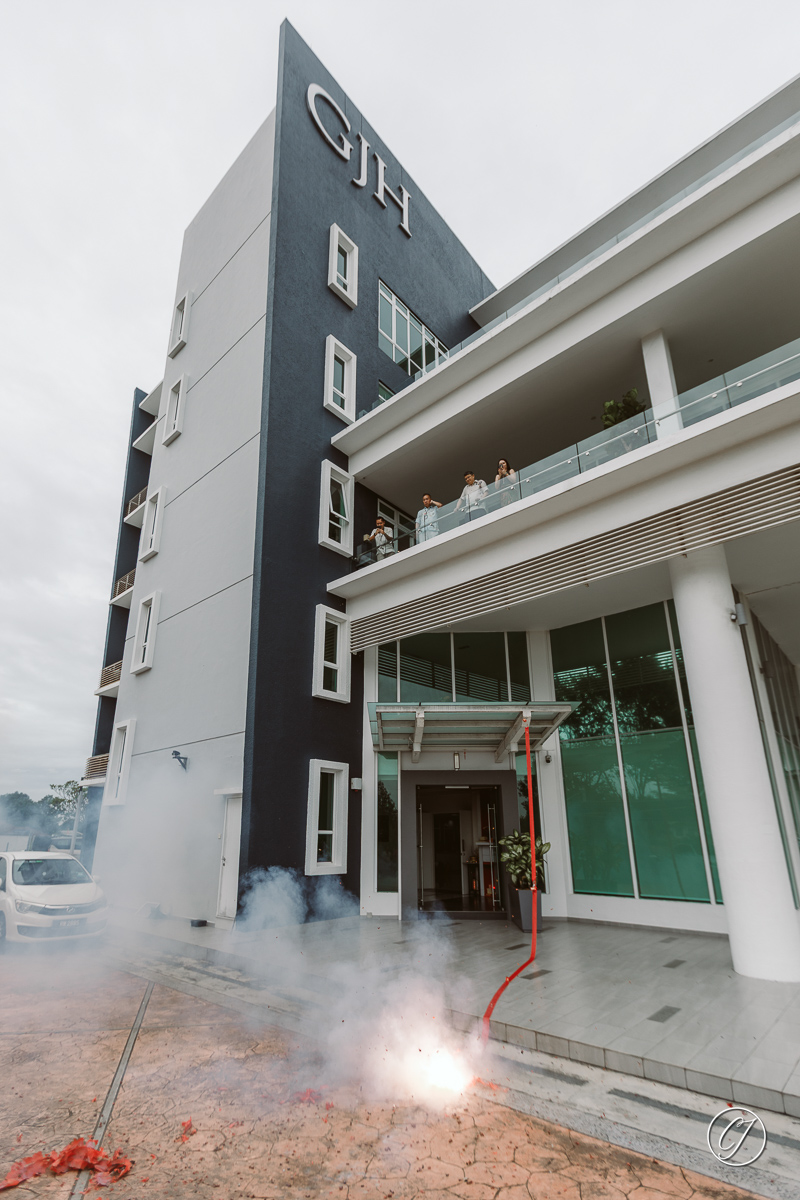 Firecrackers for good fortune, at GJH Office