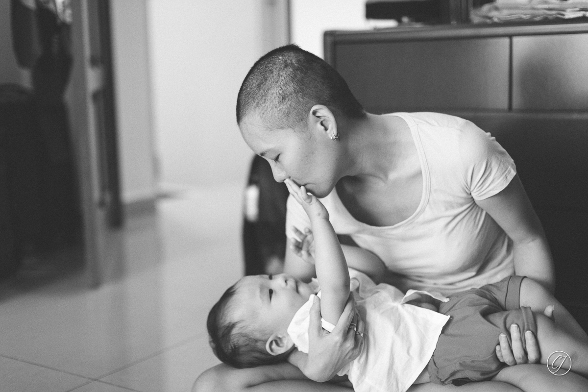 Mother and son family portrait in Melaka